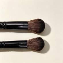 2Pcs Large Fluffy Powder Brush Wine Red Handle Face Makeup Tool For Blush Setting Powder - Redwood - View 3