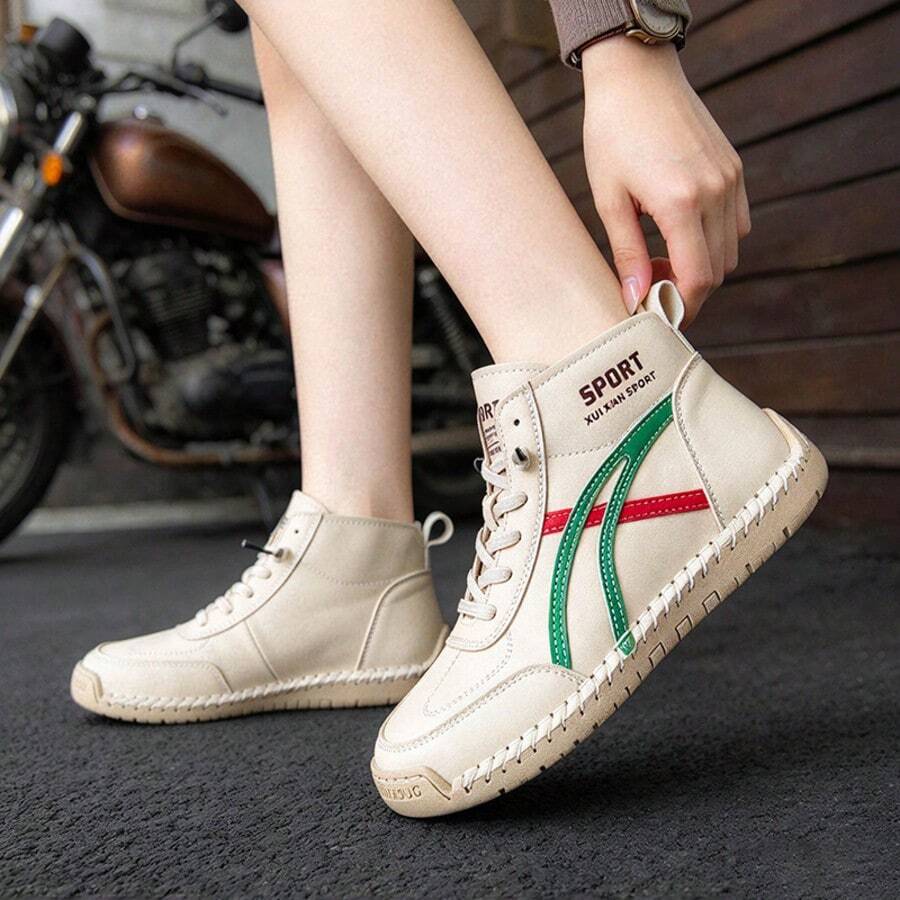 New Women's Breathable Slip-On Soft Sole Walking Sports Casual Shoes - Beige - View 1