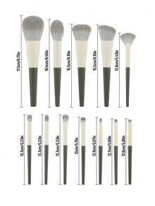 SEPROFE Professional 12Pcs Makeup Brush Set, Professional Makeup Brushes, Super Soft Powder Brush Contour Brush Eyeshadow Brushes, Premium Makeup Tools, Smooth Fit Natural Stereo Effect, For Daily Facial And Eye Makeup Application - Dark Green - View 7