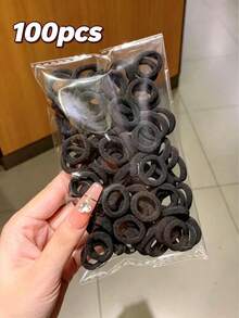 1000/600/300/100/10 buah Ikat Rambut Elastis Kecil Wanita, Hitam/Warna-warni/Cokelat, Ikat Rambut Elastis Tinggi, Ikat Rambut dan Ikat Ekor Kuda Multifungsi, Tahan Lama dan Modis, Mudah Digunakan, Desain Sederhana dan Elegan, Cocok untuk Penggunaan Sehari-hari - MultiWarna - View 18