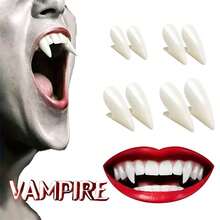 Realistic Vampire Zombie Fangs Denture Set, Multiple Sizes Available, With Storage Box, Versatile Prank Cosplay Accessory For Halloween Party And Costume Party - Multicolor - View 3
