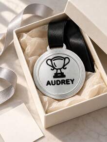 1pc Personalized Customized Medal, 3D Printed Customized Text Medal, Customized Name And Message Sports Medal, Customized Gold Medal, Silver Medal, Personalized Champion Award, Tournament Award, Team Competition Gift, Birthday Gift, Halloween Gift And Christmas Gift. - Multicolor - View 8