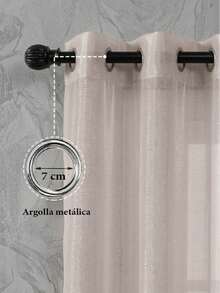 CORTINA VELO TRANSPARENTE LISA - HUESO - Ver 3