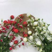 2件裝人造花莖,53公分仿真花枝,秋季居家裝飾桌面花藝擺飾,適用於感恩節、聖誕節房間佈置 - 白色 - 查看 7