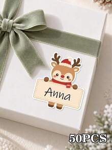 1-100Pcs Personalized Custom Christmas Stickers, Holiday Alphabet Labels, DIY Gift Wrapping Decor, Scrapbook Embellishments, Party Decoration Supplies, Present Packaging Labels, Holiday Craft Accessories - Multicolor - View 11