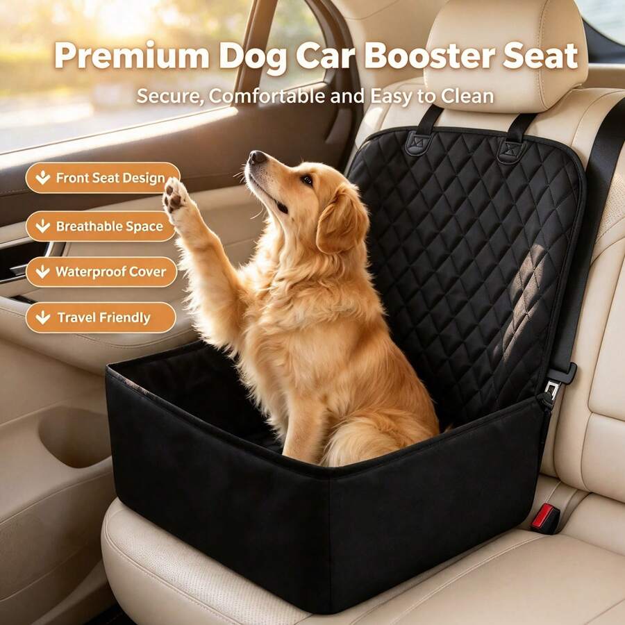 Dog Car Seat Cover For Back Seat, Waterproof Anti-Scratch Pet Car Mat, Foldable Universal Car Backseat Protector For Dogs Cats, Travel Pet Cushion For All Seasons - Black - View 1
