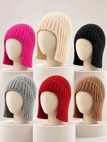 Unisex Thickened Knit Hat With Ear Protection; The Thick, Warm Knit Fabric Features Integrated Ear Flaps To Shield Against Cold Winds. A Versatile Choice For Autumn And Winter, Suitable For Cycling Commutes, Skiing, And Outdoor Activities. - Multicolor - View 11