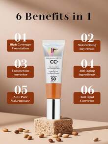 IT Cosmetics CC+ Cream 中性深色調 32ml/1.08oz | 全效底妝保養霜 | 注入玻尿酸等保濕成分 - Neutral Rich - 查看 3