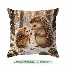 4pcs/1pc Winter Forest Animal Pattern Pillow Covers, Single-Sided Printed Pillow Covers, Suitable For Living Room, Bedroom, Home Decor, All-Season Pillow Covers - Multicolor - View 10
