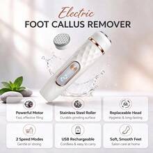 Electric Foot Callus Remover, Rechargeable Foot Care Tool With Replaceable Grinding Heads, Portable Dead Skin And Hard Callus Remover, Suitable For Dry Cracked Heels Home Use - A - View 9