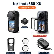 1 Set Camera Screen Protector Kit Compatible With Insta360 X6, HD Screen Film, Silicone Case, Bag - View 1