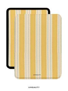 UMBAUTY 粉綠條紋圖案保護殼，適用 7/6.8/6 吋 Kindle Paperwhite (12th/11th/10th/7th/6th/5th Gen - 2024) | Kindle Colorsoft Signature Edition 電子閱讀器配件，可愛極簡風保護殼附手提帶，適合送給同事與朋友的禮物 - 彩色 - 查看 7