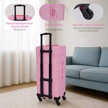 Kingsteam Cosmetic Storage Case, Pink, Customizable Layers - Pink - View 4