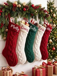 Custom Dog Bone Christmas Stocking, Personalized Pet Name Sock, Fireplace Holiday Decoration, Christmas Gift For Dog Moms And Pet Lovers - Multi-color 2 - View 4