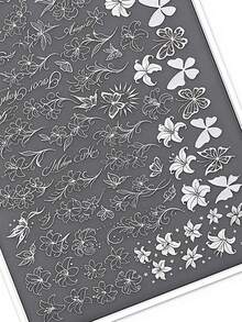 1pc Butterfly Flower Nail Stamping Plate Mixed Lily Floral Vine Pattern Stainless Steel Nail Art Stencil Template For DIY Home Manicure Nail Print Decoration Nail Printing Tool - Multicolor - View 7