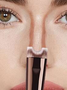 19 PCS Double-Ended Makeup Brush Set With Bag Professional Foundation Powder Concealers Eyeshadow Blush Soft Bristles - Brown - View 7