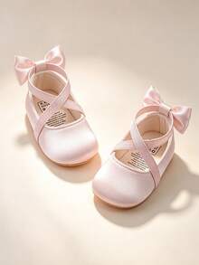 Princess Shoes Soft Sole Infant Girl Flat Shoes, Non-Slip Breathable, Suitable For Spring And Autumn, 0-1 Years Old, Newborn Applicable - Pink - View 2
