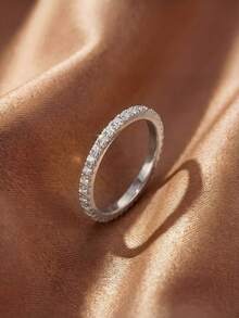 1pc Round Diamond Ring, Exquisite Multi-Functional Ring, Suitable For Women's Daily Wear, Jewelry Gift - Simple Ring - View 5