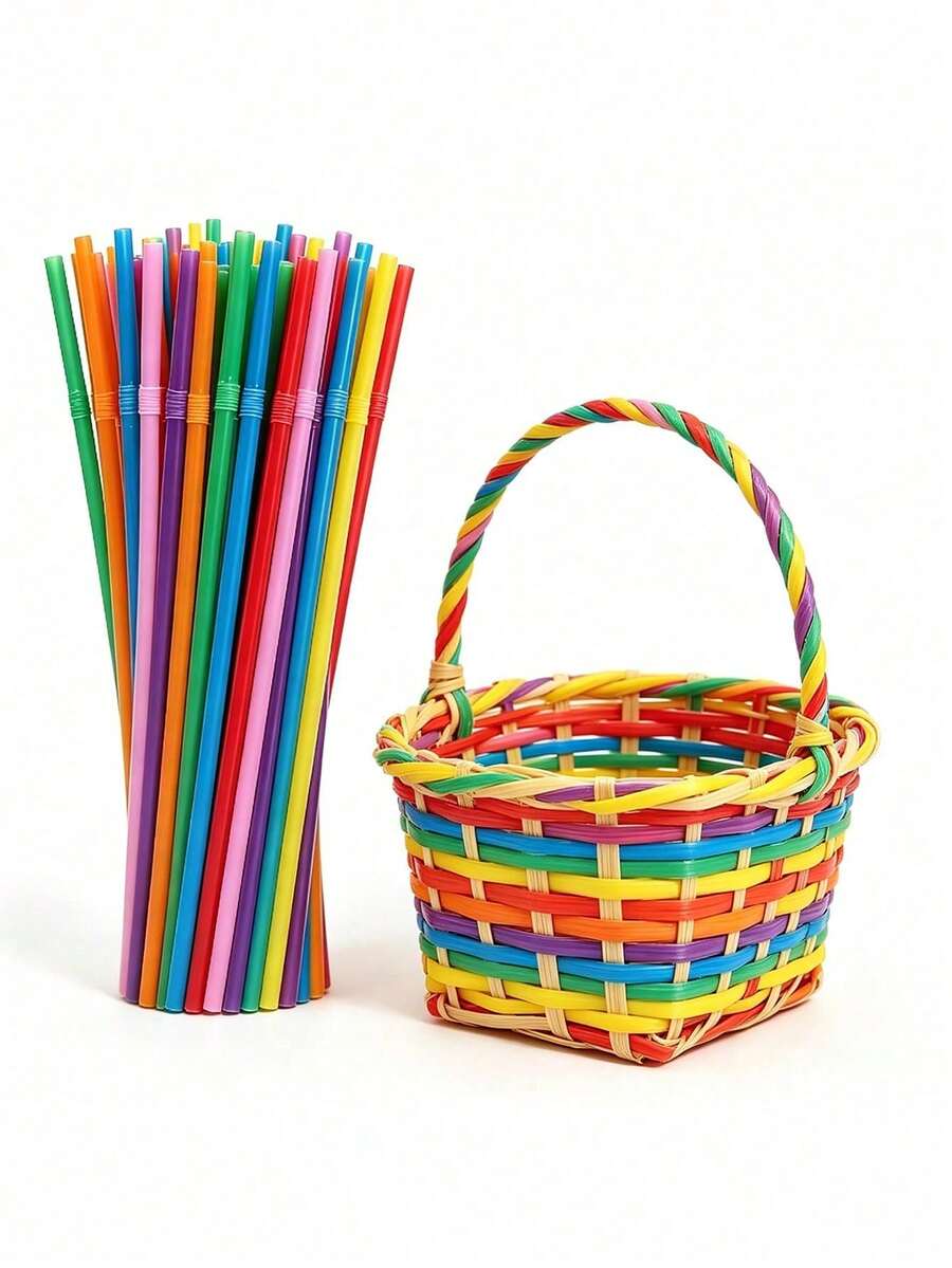 100pcs Handmade Woven Straw Set, Weaving Shaping Tools, Creative Shaping And Kitchen Practical Tools, Handmade Enthusiasts Shaping Woven Straw - Multi-color 4 - View 1