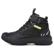 New Men's Casual Motorcycle Boots, Suitable For Combat, Fashionable Motorcycle Shoes, Riding Shoes, With Rotating Buckle, PU Upper Motorcycle Shoes - Black and Green - View 1