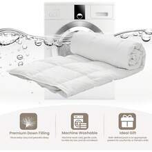 Manta de plumón para bebés, edredón ligero para cuna, para el verano, con relleno que proporciona frescor, hipoalergénica, % algodón orgánico, manta acolchada para el dormitorio del bebé con tiras en las esquinas, color blanco, 33 x 43 pulgadas. - Una almohada de talla única - Ver 4
