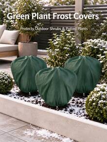 Winter Plant Protection Bag, Plant Frost And Freeze Protection Cover, Dome-Shaped Thickened Non-Woven Fabric Plant Frost Cover, Tree, Shrub And Flower Protection Cover, Plant Cover - Reusable, With Drawstring And Zipper, Suitable For Garden Winter, Multiple Sizes Available, Rope-Woven Shrub Freeze Protection Bag, Seedling Wind And Freeze Protection Blanket, Flower Pot Green Plant Breathable Wind And Frost Protection Cover, Green Plant Warmth Cover. Suitable For Outdoor Garden Use, Ideal Choice For Plant Winter Protection, Snow And Frost Protection, Minimalist Style - Multiple Styles - View 7