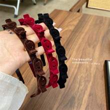 5/3/2/1 Bando Tenun Berbulu, Bando Rambut Bertekstur Berantakan dengan Poni Samping - Beraneka warna - View 7