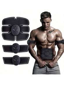 AXH. Battery Powered Smart Abdominal Muscle Stimulator Trainer, Unisex Fitness Equipment For Abdominal Exercise - Black - View 14