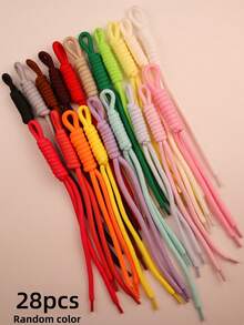 6/12/28/50/100/200pcs Handmade Woven Nylon Phone Lanyard Keychain Rope, 24-28cm Length, Pendant/Bag Charm DIY Handmade Daily Decoration Knotted Nylon Rope, Jewelry Making Supplies,Keychain Set, Durable And Fashionable, Suitable - Multi-color - View 13