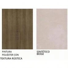 Juego de Comedor Luana, Mesa Rectangular con Tablero de Madera y 4 Sillas, Diseño Clásico en Color Marrón y Beige, Mueble Funcional para Comedor y Reuniones Familiares - Camel - Ver 7