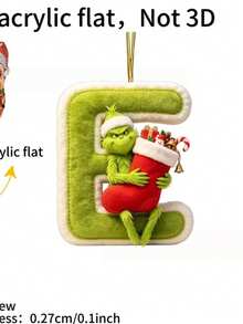 The Grinch 30PCS Flat Green Monster Letter Christmas Tree Decorations Hanging Ornaments Crafts - Multicolor - View 19