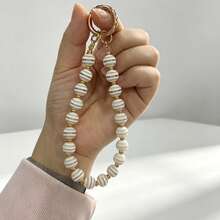 Creative Candy Color Rainbow Striped Beaded Car Key Chain, Fashionable Key Accessory, Bag Charm, Car Key Lanyard, Car Key Chain Pendant, Suitable As A Gift For Women - A - View 6