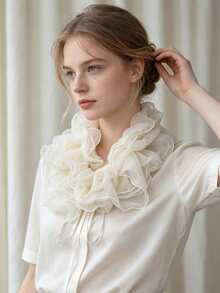 1pc Multi-Layer Ruffled Detachable Collar Baroque Vintage Style Exaggerated Dramatic Fake Collar Ballet Retro Neckpiece - Multicolor - View 5
