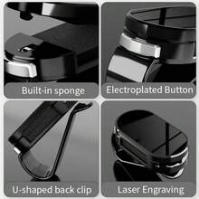 Newly Upgraded Car Eyewear Clip – Durable ABS Plastic, One-Handed Operation, Universal Fit For All Vehicle Models; Sun Visor Accessory For Car Glasses | Minimalist Eyewear Clip | Smooth-Edge Clip - A - View 9