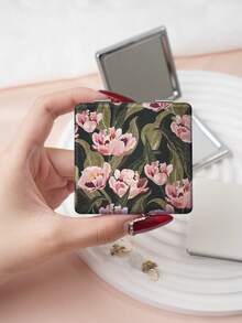 1PC British Country Style Portable Folding Compact Mirror, Ultra-Thin Lightweight Durable PU Leather, Suitable For Various Occasions, Travel, Party, Office, School, Suitable For All Ages - Multicolor - View 6