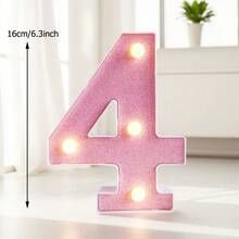 16cm Light Up LED Marquee Number Sign, Warm White Battery‑Operated Digit Light, Tabletop Decor Number Light, 16th 18th 21st 30th 40th 50th Birthday Wedding Proposal Anniversary Christmas Xmas Holiday Party Photo Backdrop Decor Number Night Light - 16cm Pink - View 20