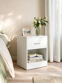 VASAGLE Side Table, Nightstand, End Table, With Drawer, Open Compartment, Handle, For Bedroom, Living Room, Ink Black MLET619T56 - White - View 2