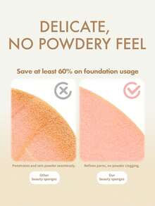 3pcs Slanted Makeup Sponges, Latex-Free Reusable Washable Soft Flawless Makeup Application Tool, Suitable For Powder, Liquid, Foundation, Travel Essential, Christmas, Holiday Gift - Brown - View 4