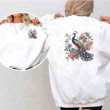 1/2/3pcs Romantic Peony Flower Peacock Pattern Heat Transfer Stickers, Washable And Iron-On, Suitable For DIY T-Shirts, Sweatshirts, Hoodies, Jeans, Backpacks, Pillows, Holiday Decorations - Multicolor - View 6