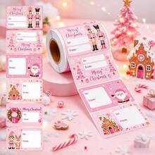 Pink Christmas Stickers, Gift Decoration Labels, Gift Stickers, Sealing Stickers, Message Stickers, Envelope Mailing Stickers - one-size - View 13