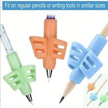 1pc/3 Pieces. Silicone Pencil Grip, An Ergonomic Posture Correction And Writing Assistance Tool, A Soft And Non-Slip Finger Protection Cover, Suitable For Beginners' Comfortable Pen-Holding Posture Trainer, For Home Study And Daily Writing Use - Multiple Styles - View 2
