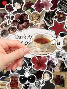100PCS Dark Art Stickers, Vintage Museum Aesthetic Vinyl Decals For Laptops, Phone Cases, Scrapbooks, Suitcases And DIY Crafts - one-size - View 7