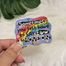 2D Flat Sticker-Sometimes You Just Have To Say Eww And Move On Sticker, Vinyl Sticker, Mental Health Awareness, Laptop Decal, Snarky, Rainbow MP3 Player Decal - one-size - View 1