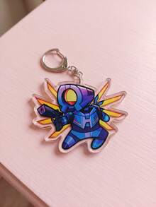 4Pcs Game Anime Chibi Character Acrylic Keychains, Fashion Bag Charms, Suitable For Game Fans Gifts, Fun Collection, All Season Use - Multicolor - View 9