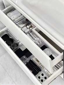 1/2/5/7/10/11 Pcs Multi-Functional Transparent Plastic Drawer Storage Box Set, Ideal For Cosmetic Storage And Bathroom Organization, Available In Multiple Sizes To Fit Every Room, Perfectly Fits Vanity And Bathroom Drawers, Stylish Cosmetic Display Rack, Enhances Home And Bedroom Decor, Perfect Holiday Gift Choice, Thanksgiving And Christmas Gift, Thoughtful New Year Gift, Unique Gift Box For Girlfriend, Essential Storage Solution For A Tidy And Stylish Home. - Clear - View 7