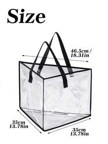 Transparent Foldable Storage Bag, Large Capacity Visible Organizer Bag With Handle, Transparent Design For Quick Item Retrieval, Durable And Space-Saving, Suitable For Closet, Miscellaneous Items, Toys And Moving Storage, Multi-Functional Home Storage Bag - Storage Bag - View 2