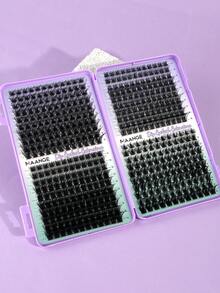 MAANGE 480 Clusters Cartoon Cat Eye Eyelash Extensions, Mixed Style Book Eyelashes, Thick Black Dramatic Eyelash Clusters, DIY Eyelash Extensions, Multi-Layer Voluminous Eyelash Clusters, Suitable For Daily, Party And Stage, Girls Gift, Halloween Gift, Party Eyelashes, Women Gift - D - View 3