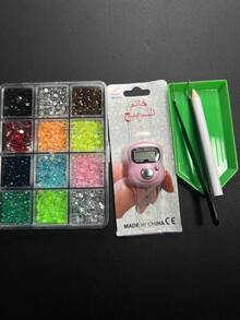 Decorative DIY Finger Counter Set, Electronic Tally Counter With Rhinestone Material Kit, Self-Assembly Handmade Kit, DIY Multiple Styles, Gift For Craft Enthusiasts, Adjustable Wristband, Prayer Counter - Multicolor - View 12