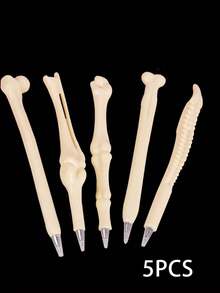Creative Chicken Claw Skeleton Design Ballpoint Pen, Novelty Funny Bone Structure Design Quirky Office & Study Stationery, Suitable For Students & Adults Personalized Creative Writing Pen - 5-pack - View 9
