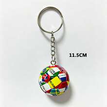 Exquisite Printed Football Keychain, World Cup Commemorative Football Keychain, Mini Football Pendant With National Flag Pattern, Essential Bag Accessory For Football Fans, Car Keychain For Football Fans, Creative Football Keychain For Students, Backpack Charm For Football Fans - Multicolor - View 3